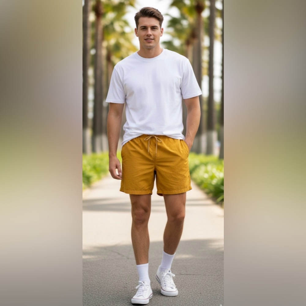H&M Mustard Yellow Athletic Shorts